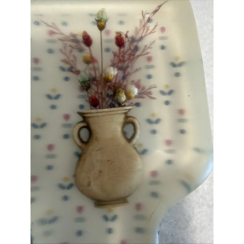 Vintage JCPenney country borders s&p shaker's With Matching Acrylic Spoon‎ Rest